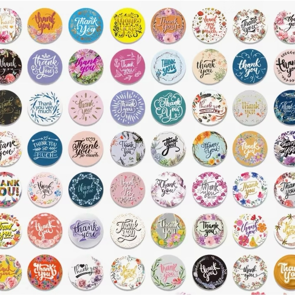 Colorful Thank You Sticker Set 500ct. - Picture 2 of 5